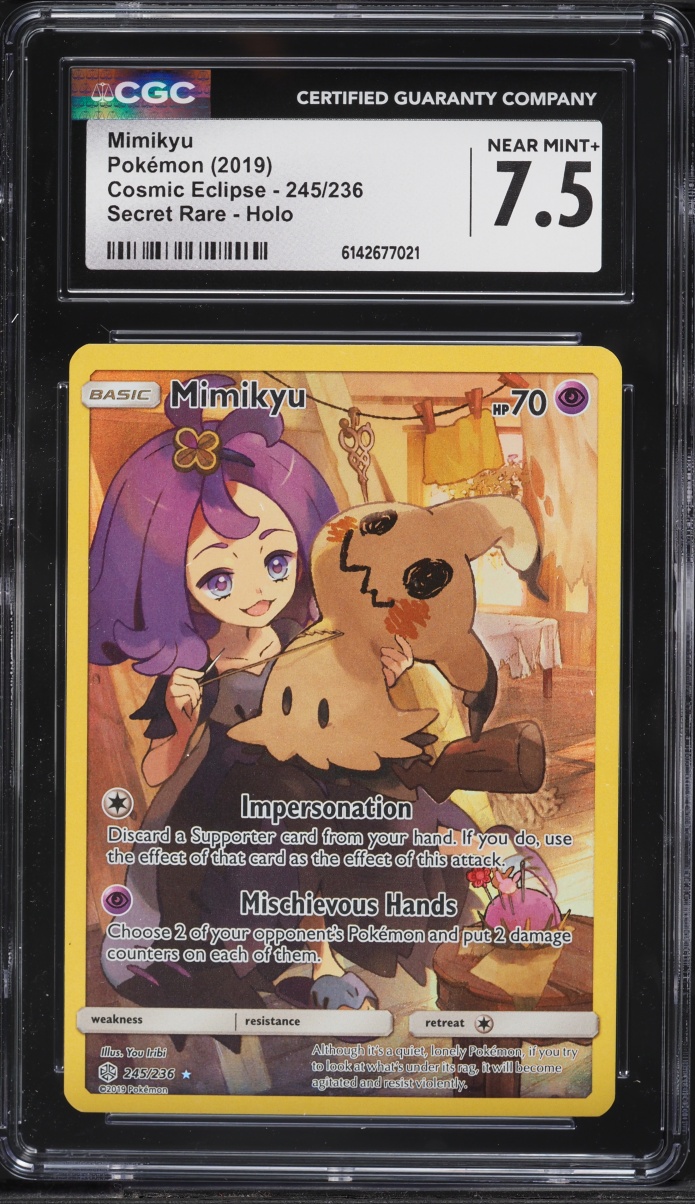 2019 Pokemon Sun & Moon Cosmic Eclipse SR Mimikyu #245 CGC 7.5 NRMT+