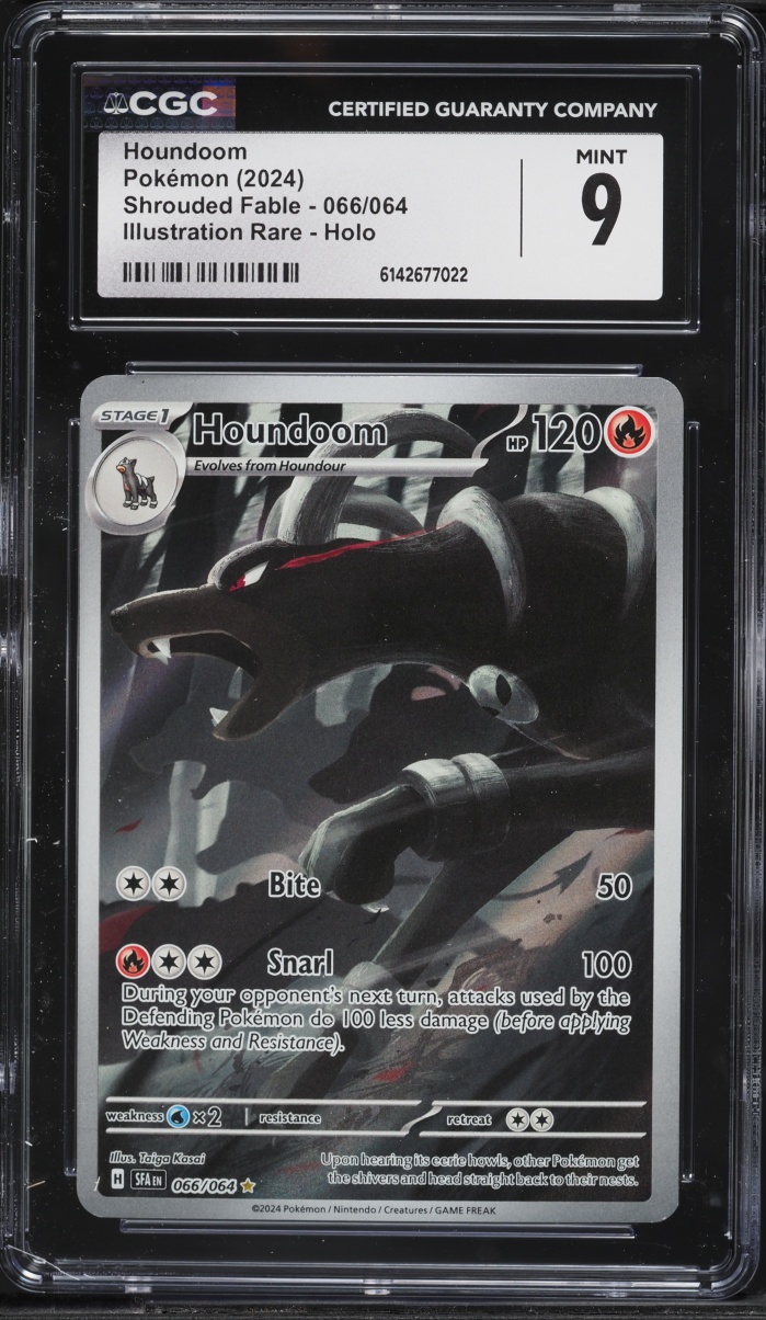 2024 Pokemon Scarlet & Violet Shrouded Fable IR Houndoom #66 CGC 9 MINT