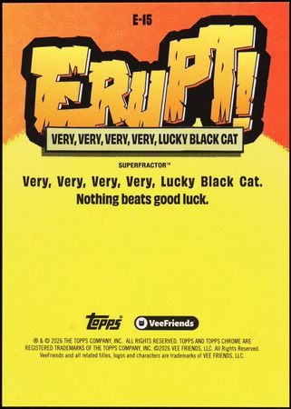 2026 Topps Chrome VeeFriends Erupt! SuperFractor Very, Lucky Black Cat 1/1 #E-15 CGC AUTH