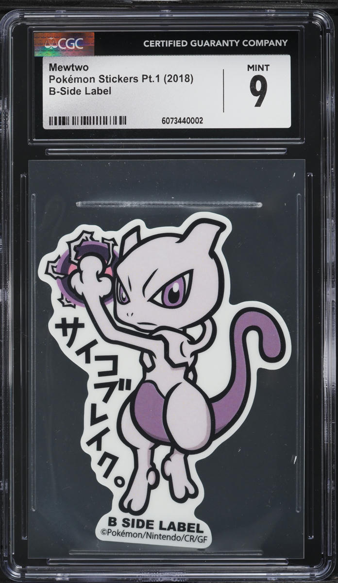 2018 Pokemon Japanese Stickers Part 1 B-Side Label Mewtwo CGC 9 MINT on ...