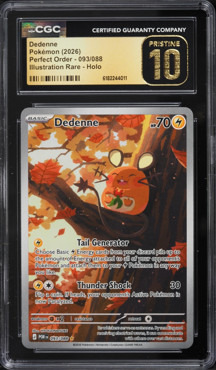2026 Pokemon Mega Evolution Perfect Order IR Dedenne #93 CGC 10 PRISTINE