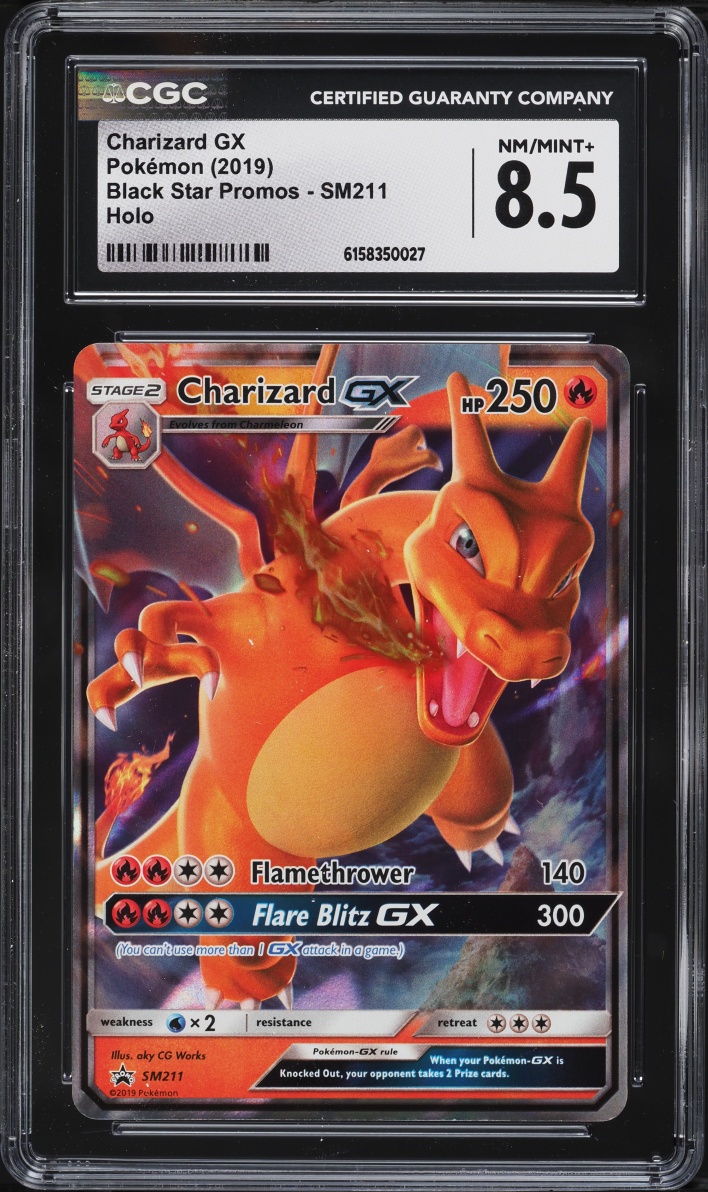 2019 Pokemon Sun & Moon Promo Hidden Fates Charizard GX #SM211 CGC 8.5 NM-MT+