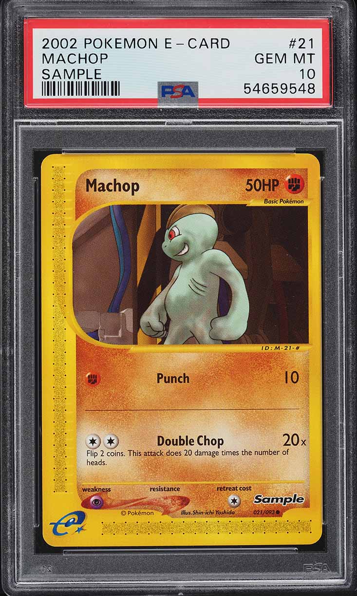 2002 Pokemon E-Card Sample Machop #21 PSA 10 GEM MINT