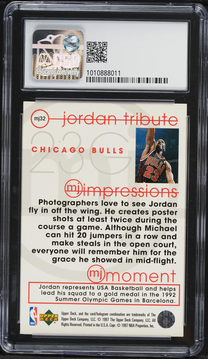 1997 Upper Deck Jordan Tribute Michael Jordan #MJ32 CSG 8 NM-MT