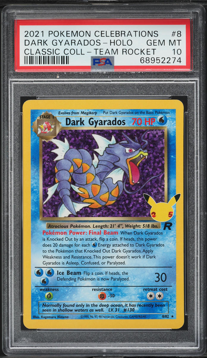 2021 Pokemon SWSH Celebrations Classic Collection Holo Dark Gyarados #8 PSA 10 GEM MINT