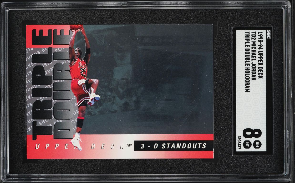 1993 Upper Deck Triple Double Hologram Michael Jordan #TD2 SGC 8 NM-MT