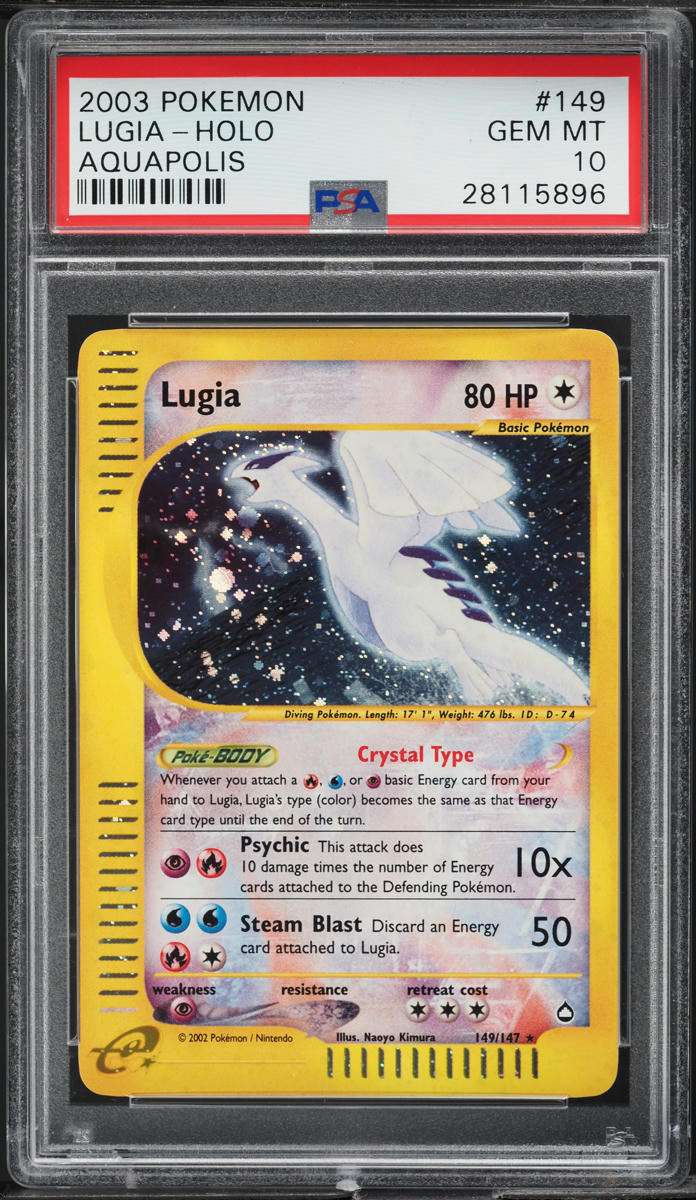2003 Pokemon Aquapolis Holo Crystal Lugia #149 PSA 10 GEM MINT