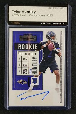 2020 Panini Contenders Tyler Huntley ROOKIE AUTO #273 MBA AUTH