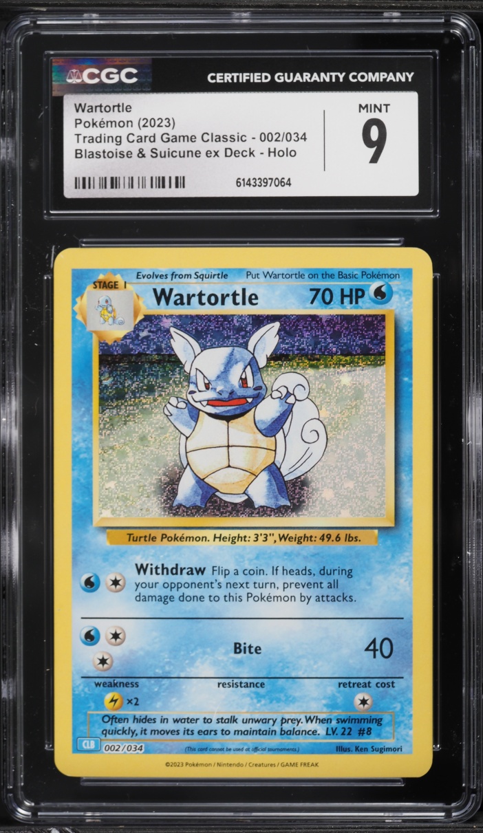 2023 Pokemon TCG Classic Collection Holo Wartortle #2 CGC 9 MINT