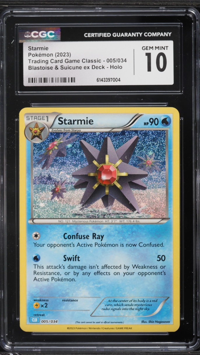 2023 Pokemon TCG Classic Collection Holo Starmie #5 CGC 10 GEM MINT