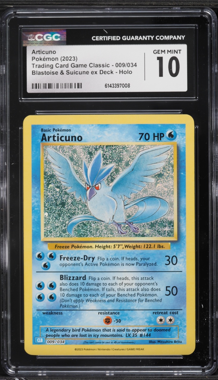 2023 Pokemon TCG Classic Collection Holo Articuno #9 CGC 10 GEM MINT