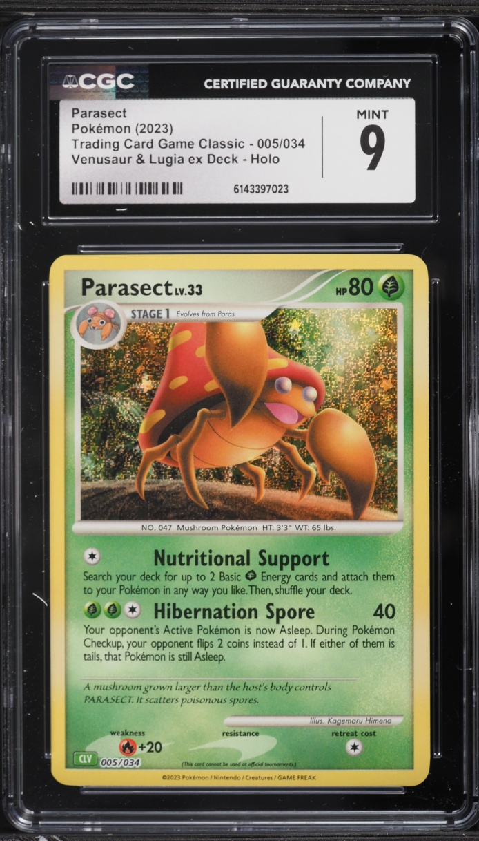 2023 Pokemon TCG Classic Collection Holo Parasect #5 CGC 9 MINT