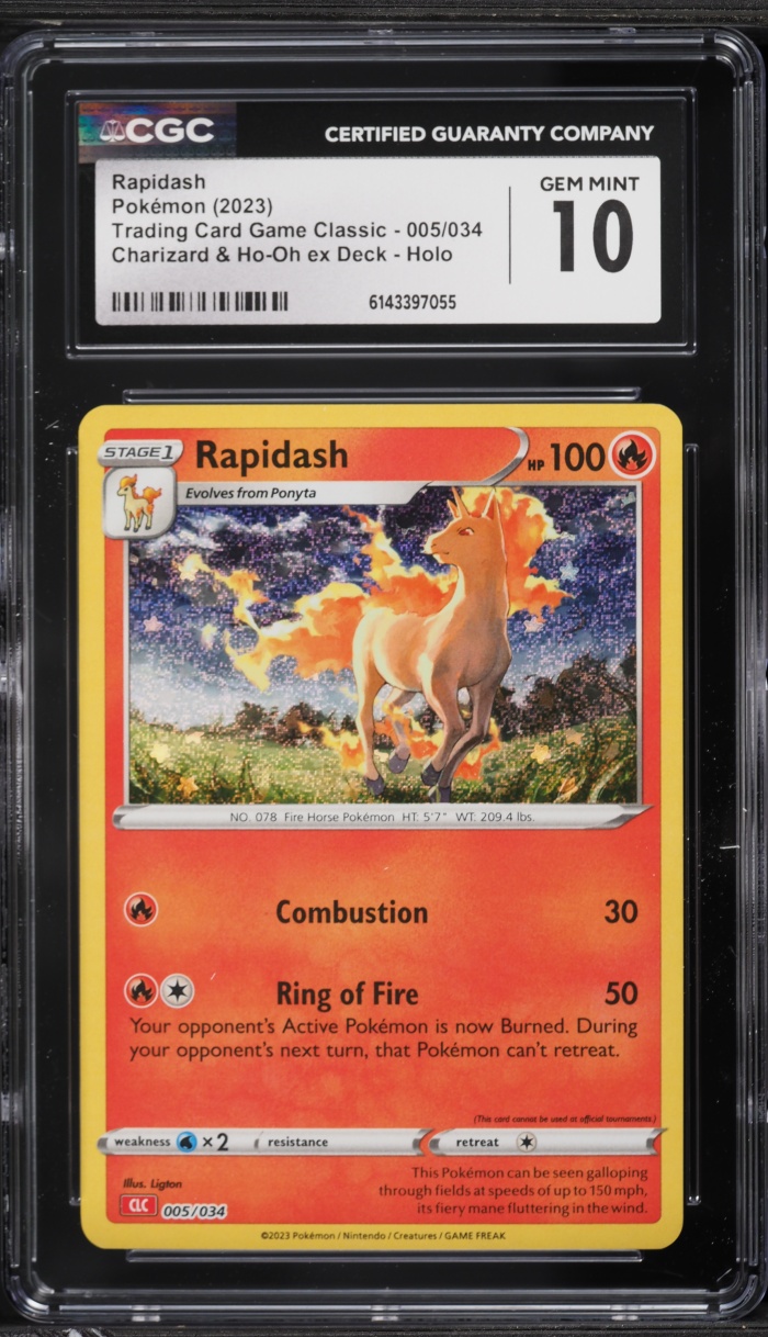 2023 Pokemon TCG Classic Collection Holo Rapidash #5 CGC 10 GEM MINT