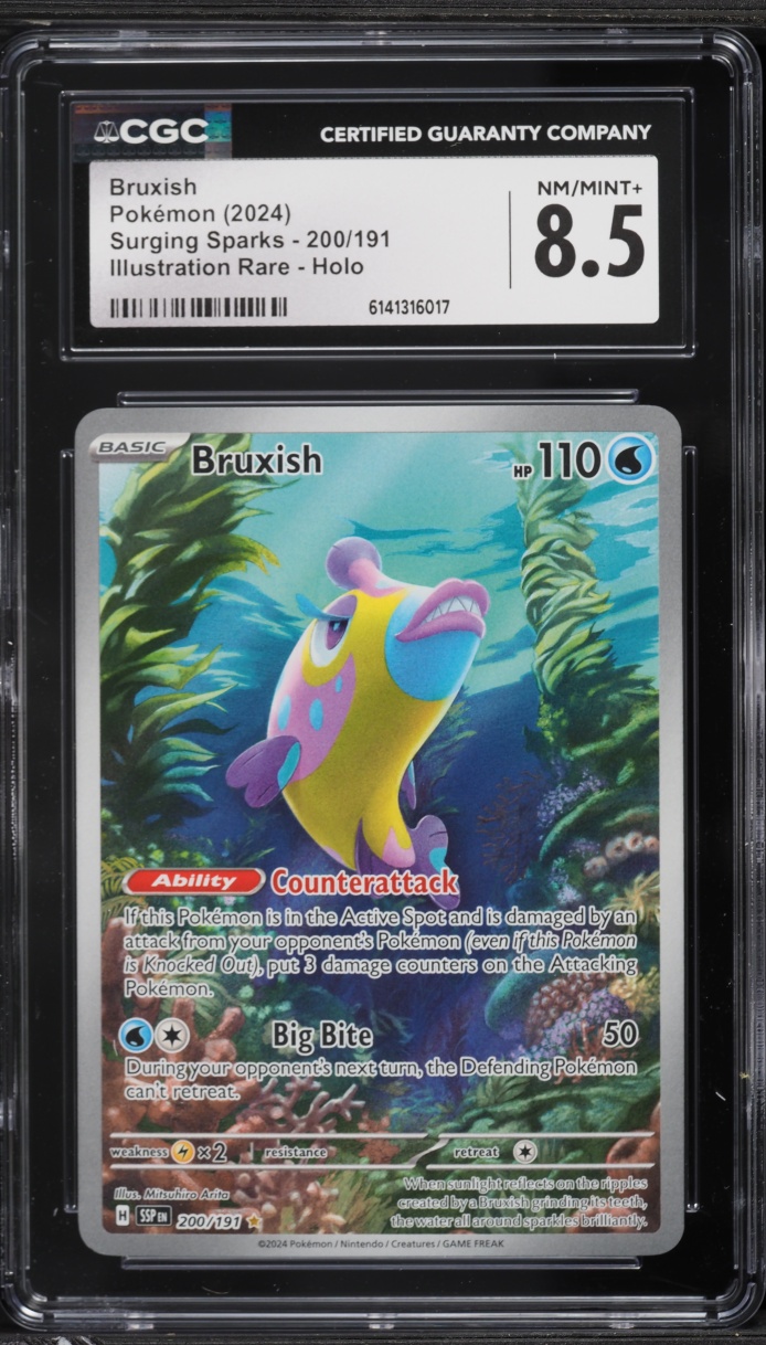 2024 Pokemon Scarlet & Violet Surging Sparks IR Bruxish #200 CGC 8.5 NM-MT+