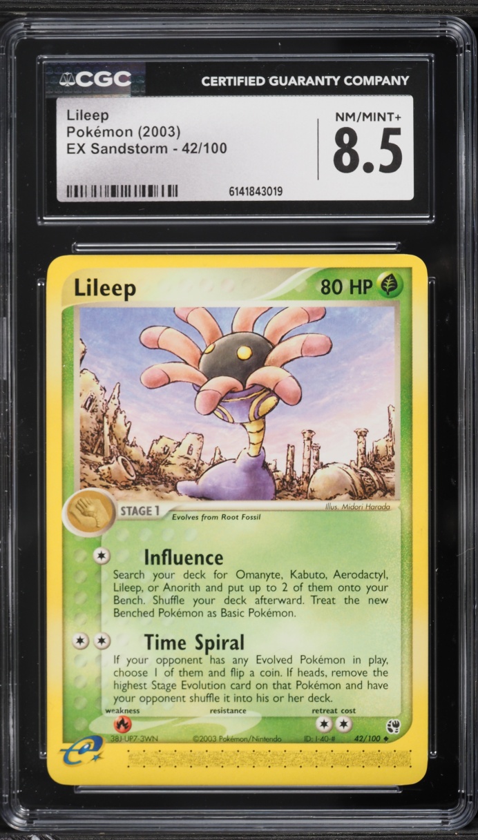 2003 Pokemon EX Sandstorm Lileep #42 CGC 8.5 NM-MT+