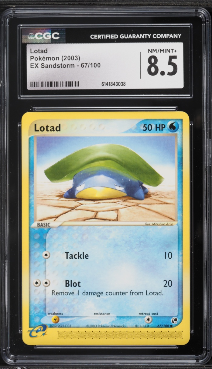 2003 Pokemon EX Sandstorm Lotad #67 CGC 8.5 NM-MT+