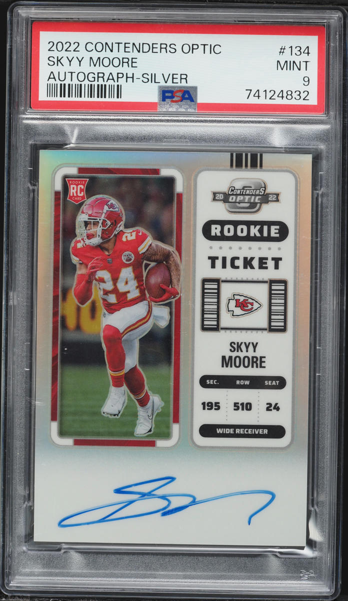 2022 Panini Contenders Optic Silver Skyy Moore ROOKIE AUTO #134 PSA 9 MINT