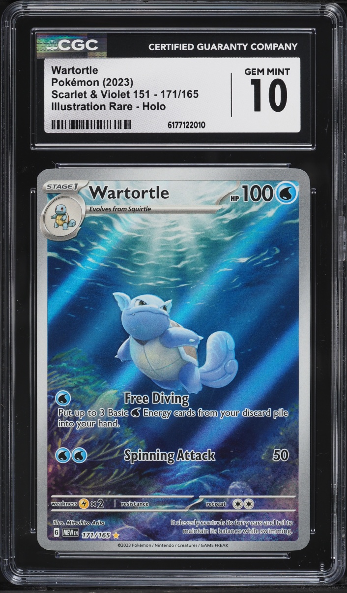 2023 Pokemon Scarlet & Violet 151 IR Wartortle #171 CGC 10 GEM MINT