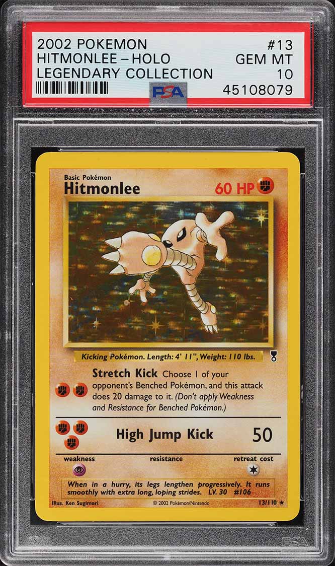 2002 Pokemon Legendary Collection Holo Hitmonlee #13 PSA 10 GEM