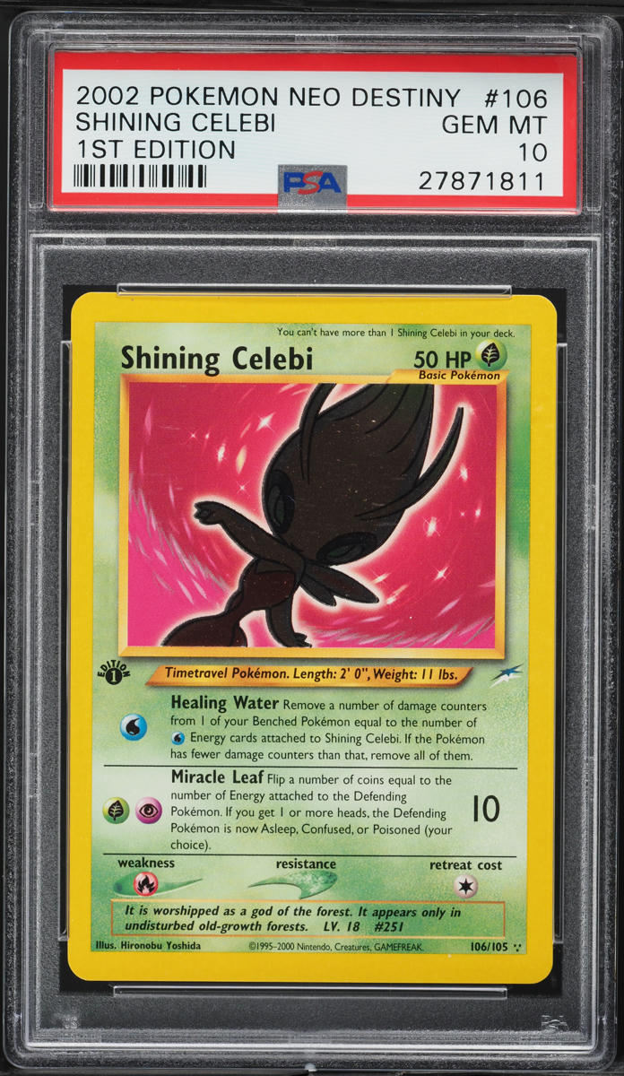 2002 Pokemon Neo Destiny 1st Edition Shining Celebi #106 PSA 10 GEM MINT