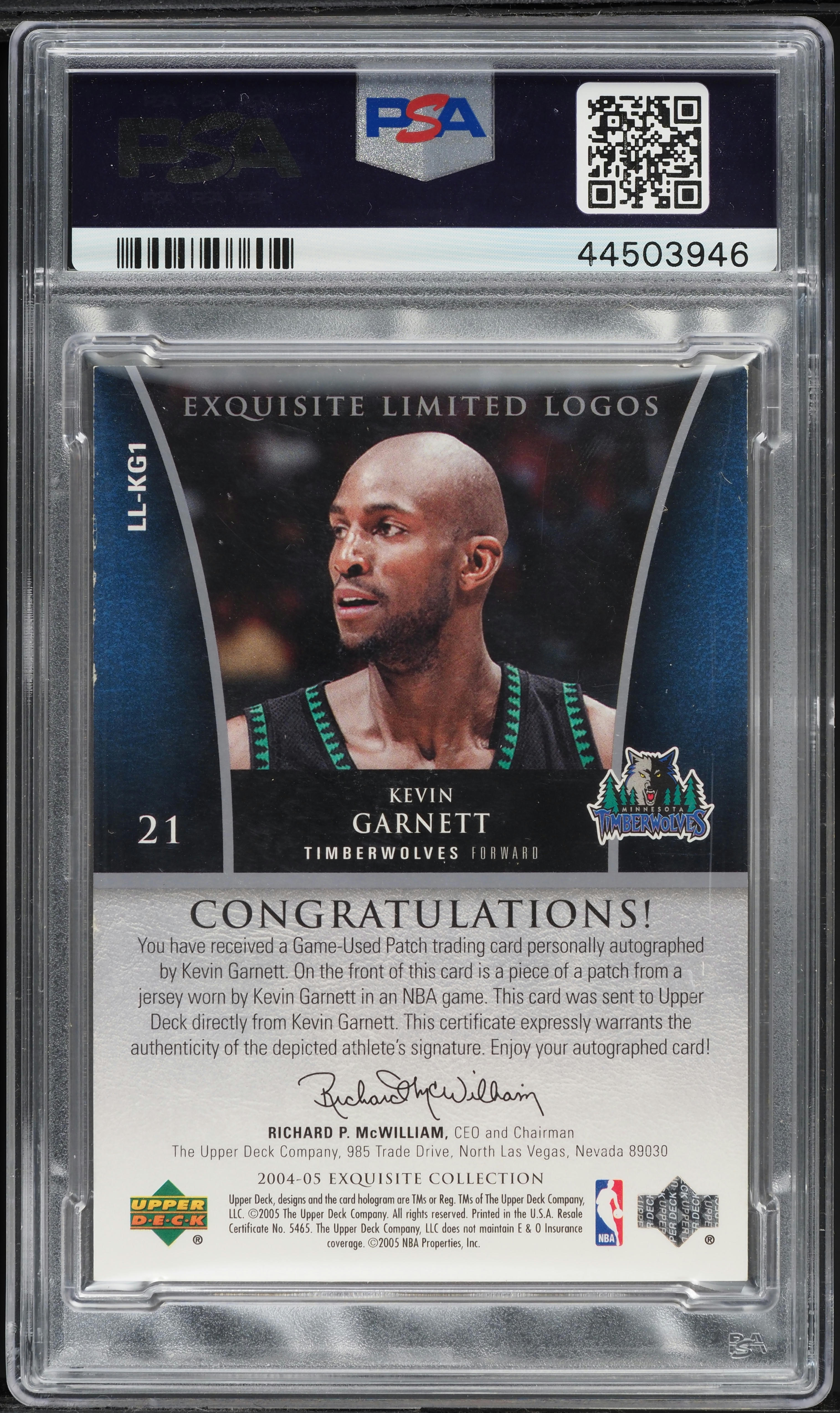 2004 Exquisite Collection Limited Logos Kevin Garnett PATCH