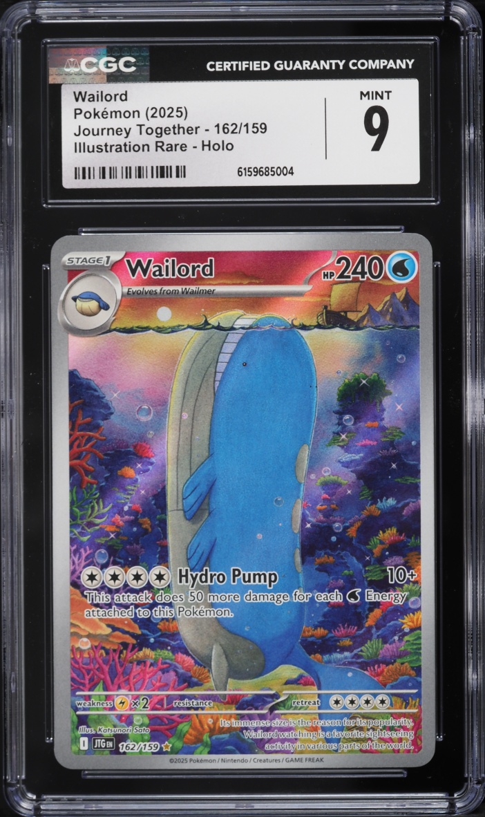 2025 Pokemon Scarlet & Violet Journey Together IR Wailord #162 CGC 9 MINT