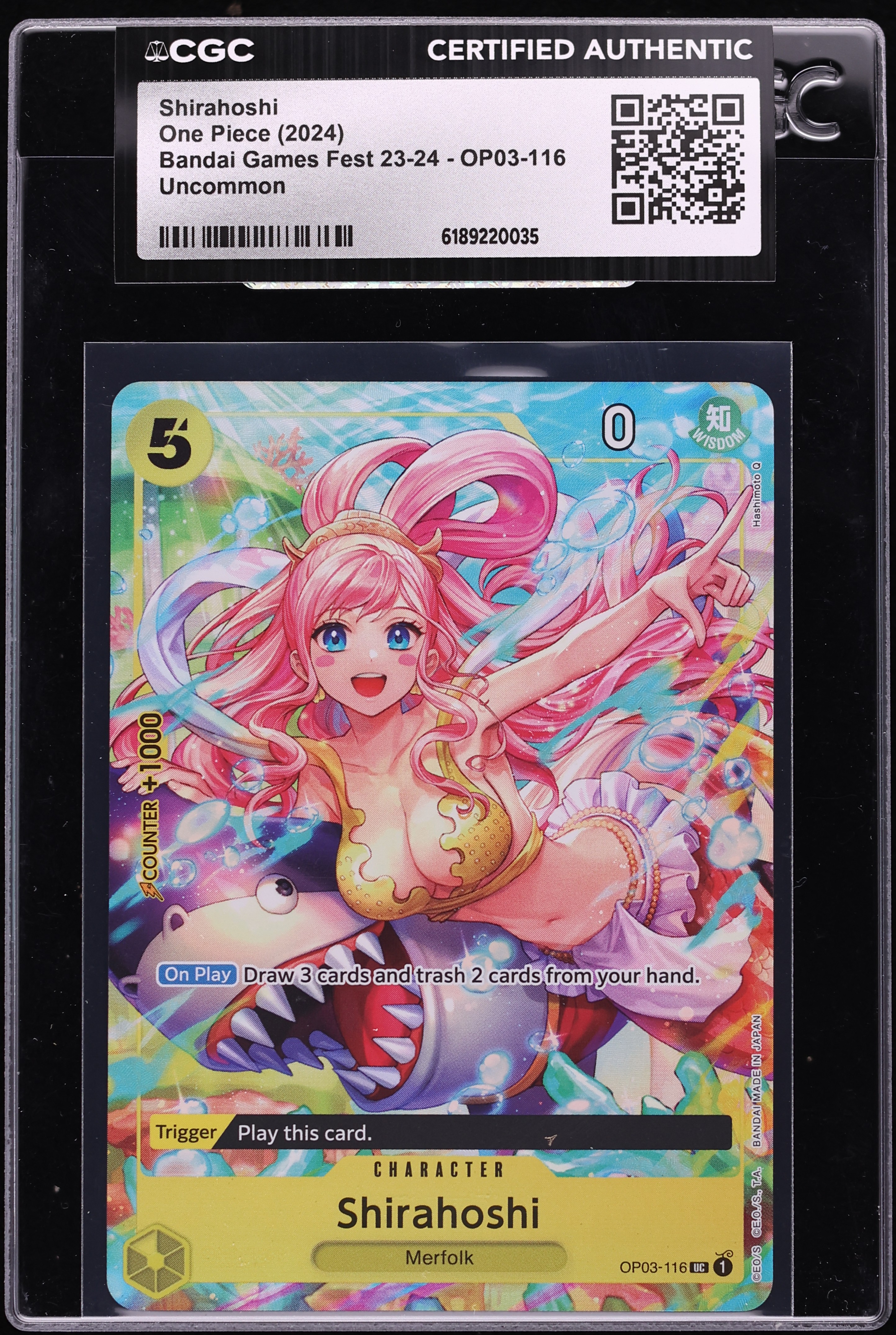 2024 One Piece Bandai Games Fest '23 Shirahoshi #OP03-116 CGC AUTH