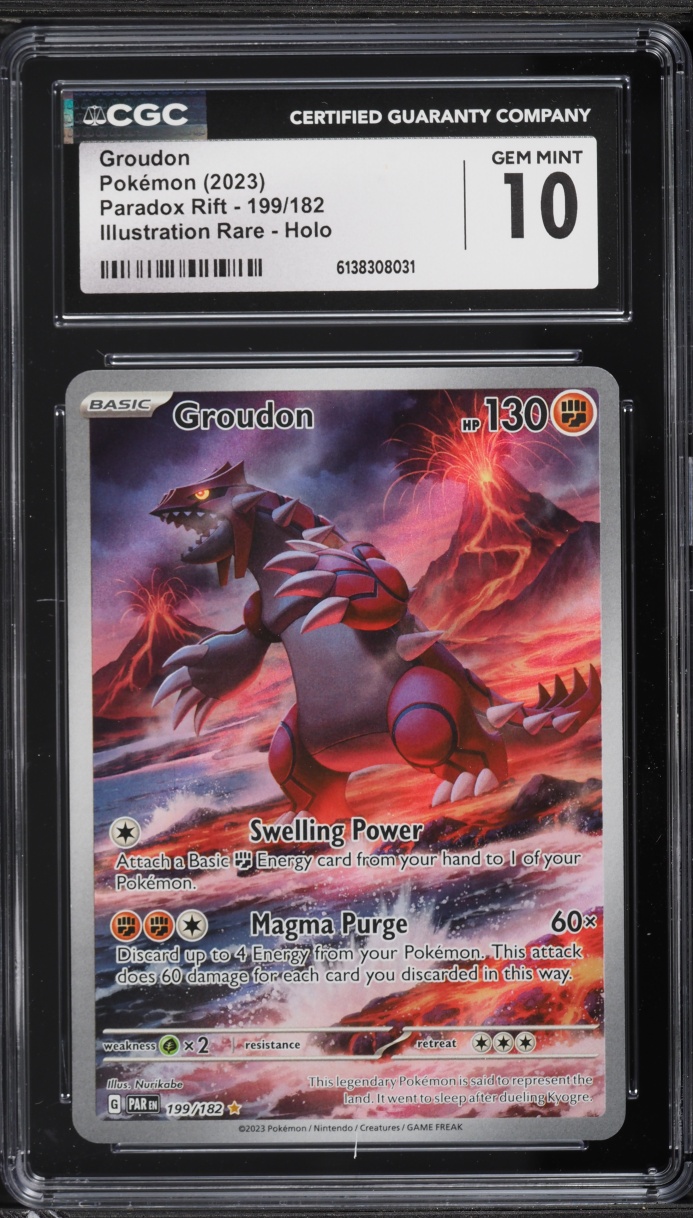 2023 Pokemon Scarlet & Violet Paradox Rift IR Groudon #199 CGC 10 GEM MINT