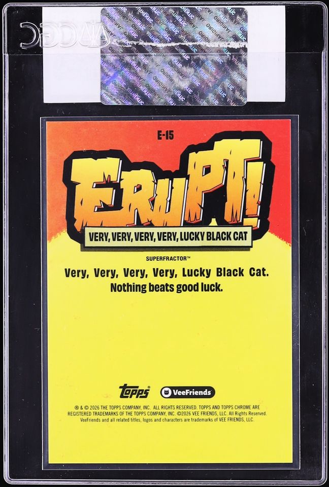 2026 Topps Chrome VeeFriends Erupt! SuperFractor Very, Lucky Black