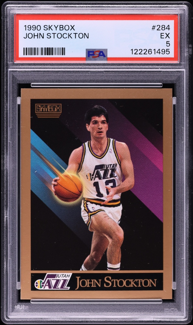 1990 Skybox Basketball John Stockton #284 PSA 5 EX