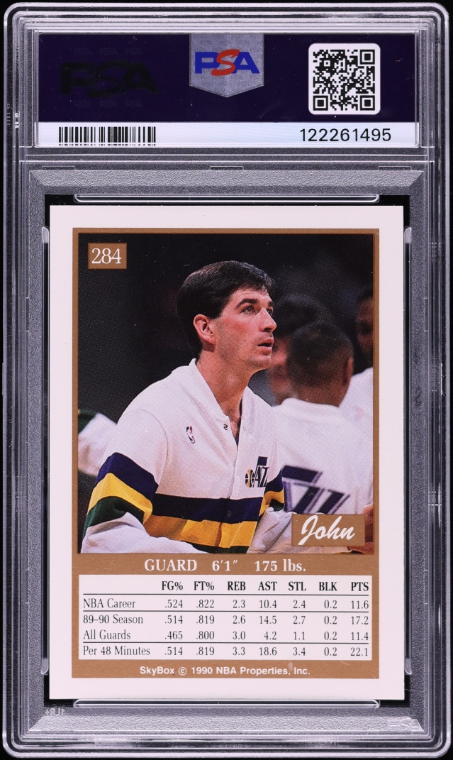 1990 Skybox Basketball John Stockton #284 PSA 5 EX