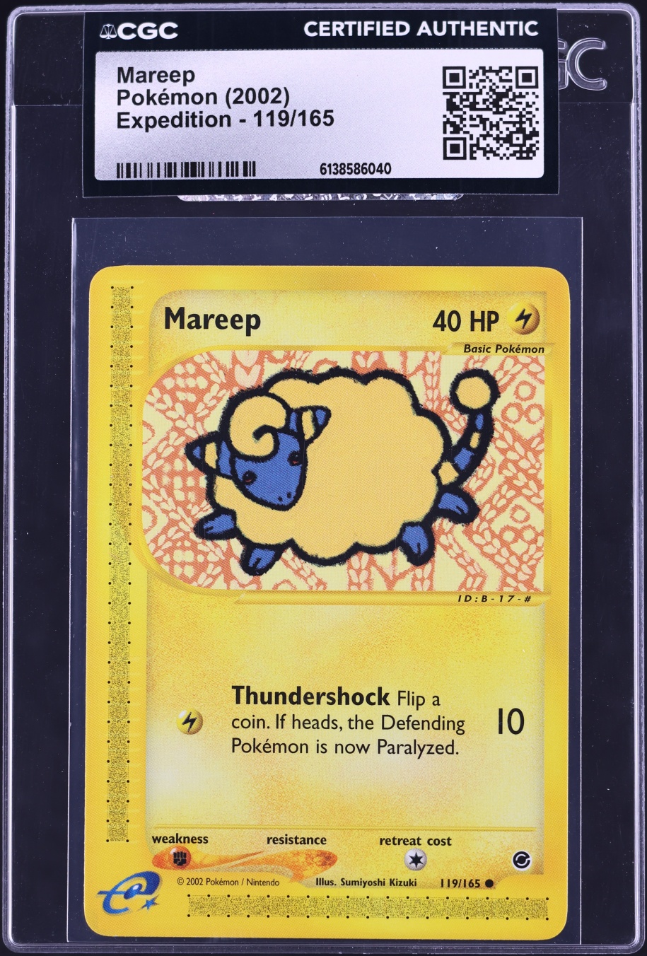 2002 Pokemon Expedition Mareep #119 CGC AUTH