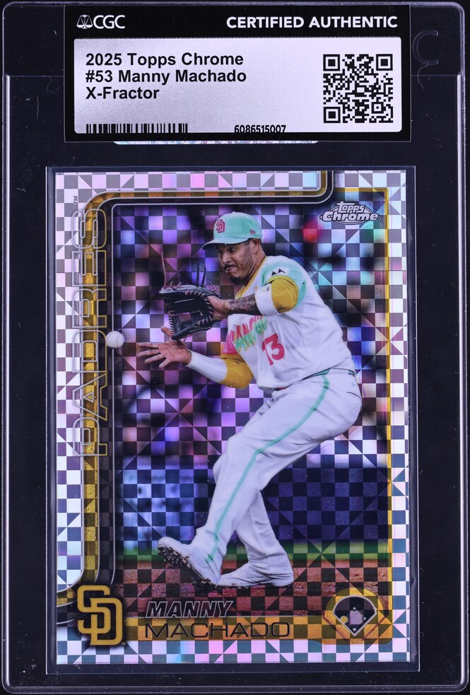 2025 Topps Chrome RayWave Refractor Manny Machado #53 CGC AUTH on