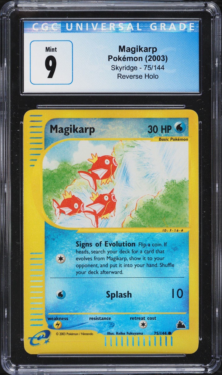 2003 Pokemon Skyridge Reverse Holo Magikarp #75 CGC 9 MINT