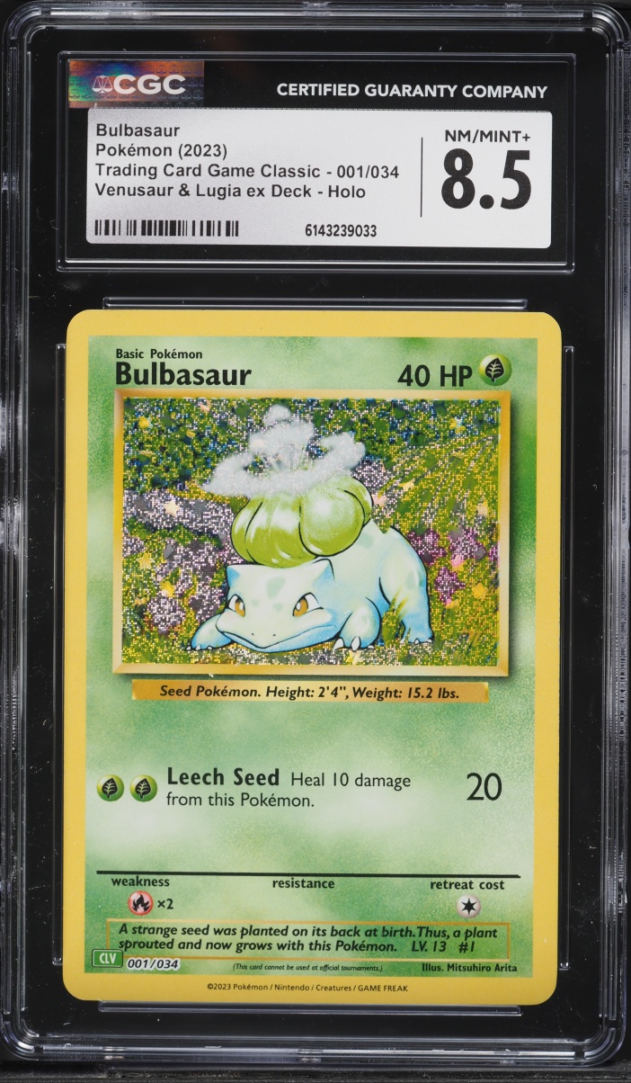2023 Pokemon TCG Classic Collection Holo Bulbasaur #1 CGC 8.5 NM-MT+