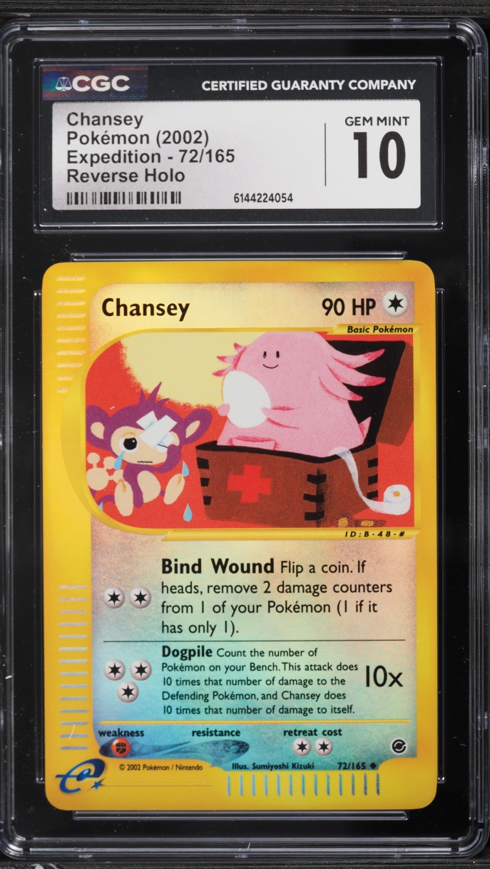 2002 Pokemon Expedition Reverse Holo Chansey #72 CGC 10 GEM MINT