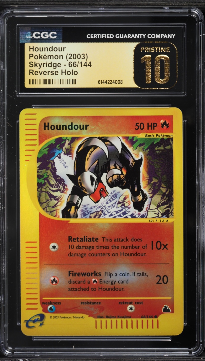 2003 Pokemon Skyridge Reverse Holo Houndour #66 CGC 10 PRISTINE