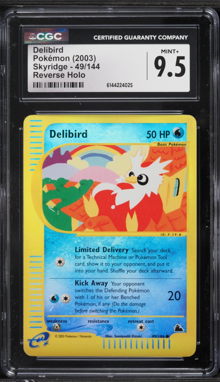2003 Pokemon Skyridge Reverse Holo Delibird #49 CGC 9.5 MINT+