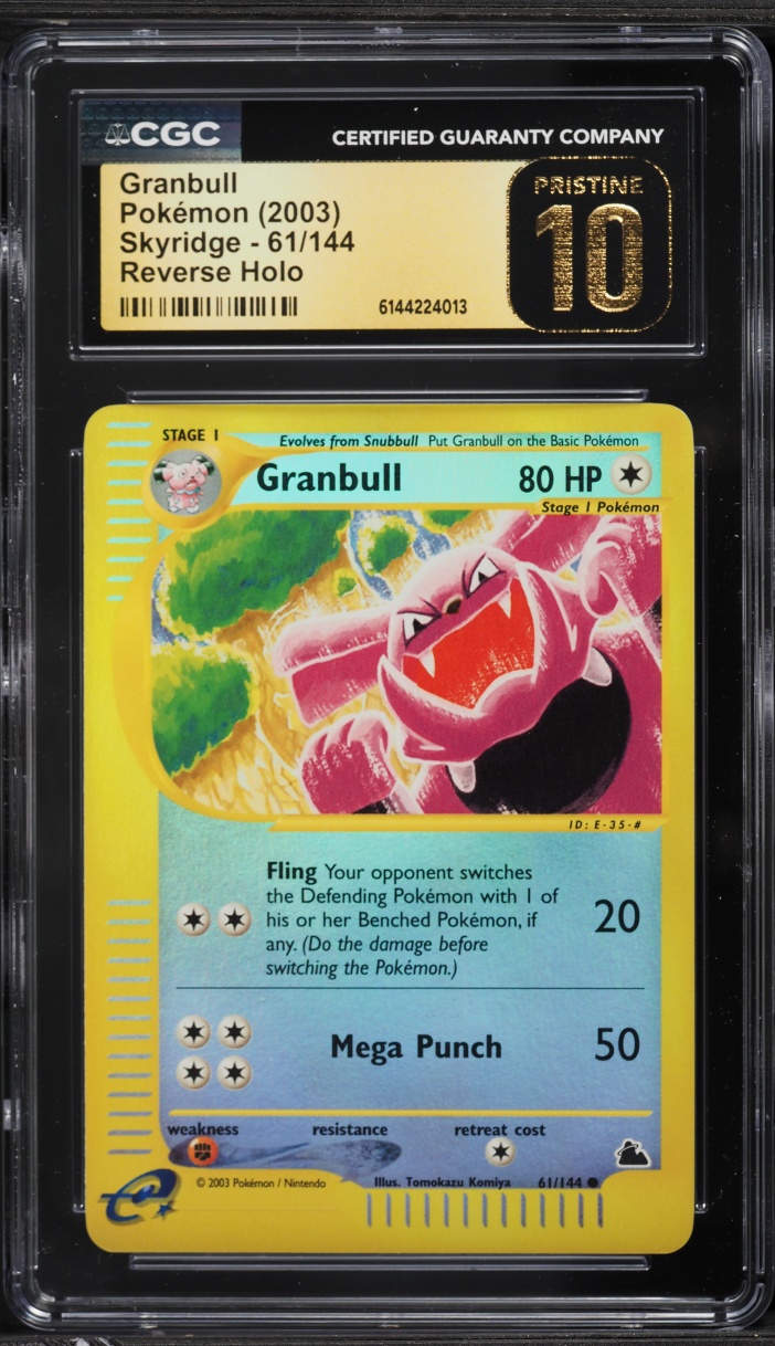 2003 Pokemon Skyridge Reverse Holo Granbull #61 CGC 10 PRISTINE