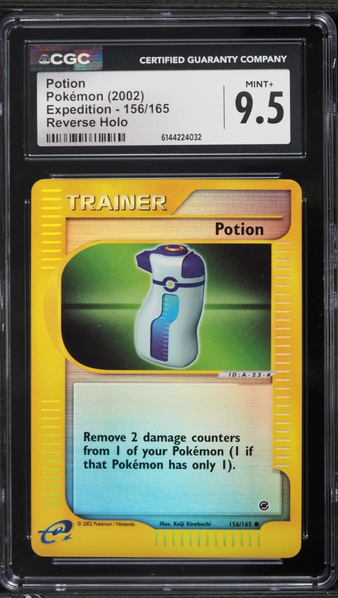 2002 Pokemon Expedition Reverse Holo Potion #156 CGC 9.5 MINT+