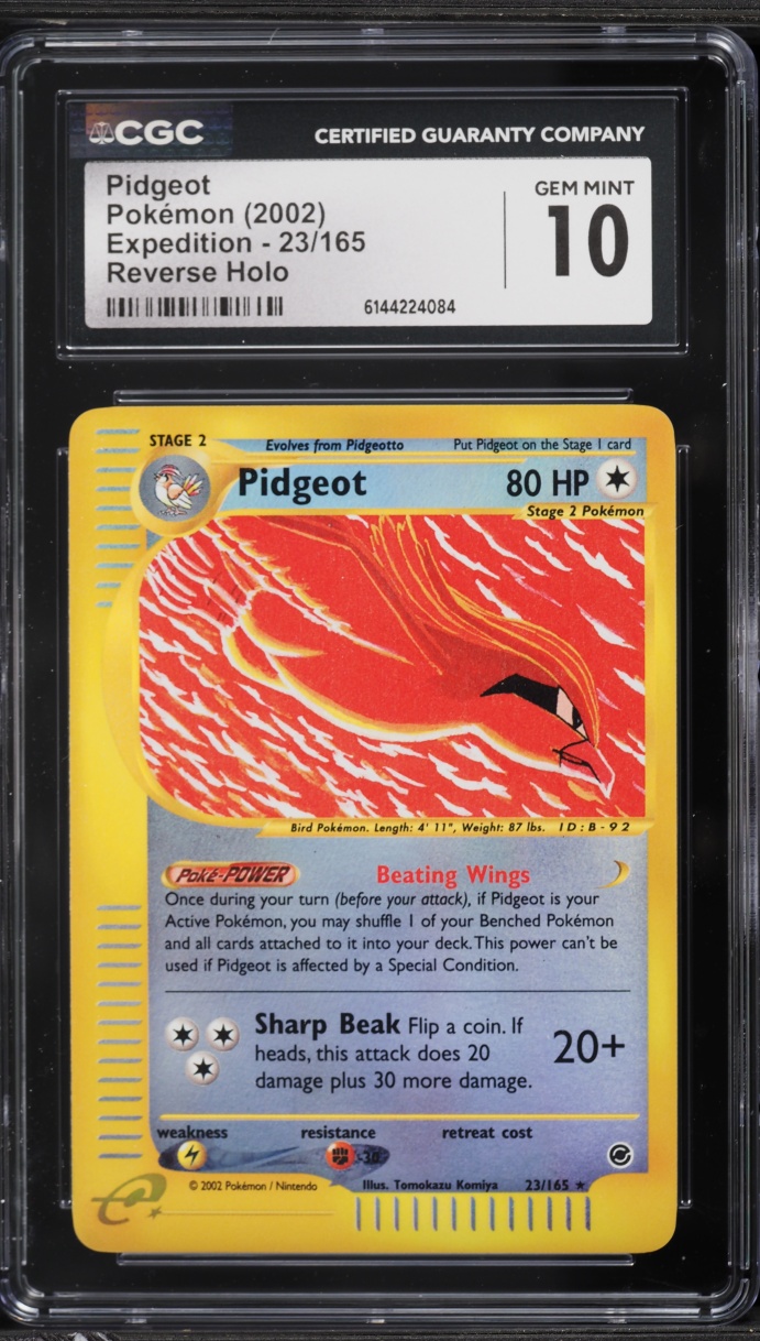 2002 Pokemon Expedition Reverse Holo Pidgeot #23 CGC 10 GEM MINT