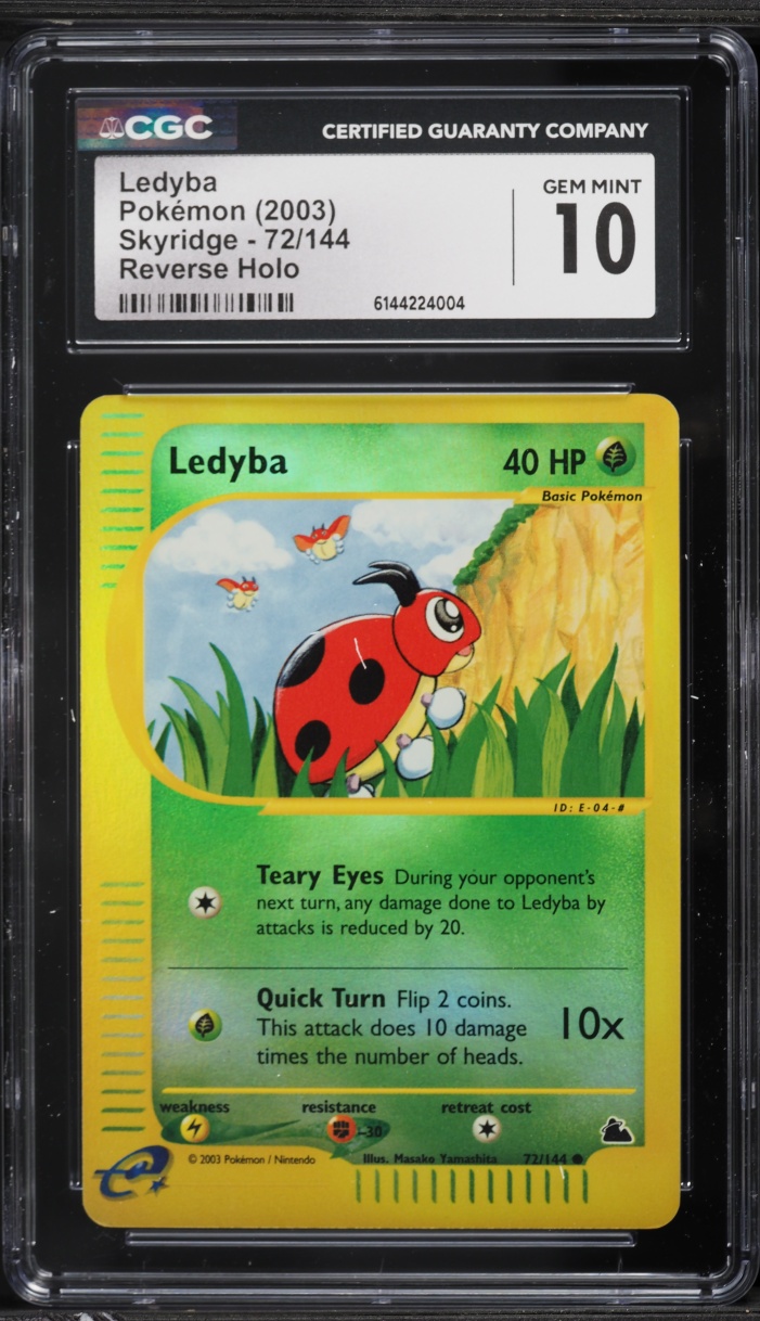 2003 Pokemon Skyridge Reverse Holo Ledyba #72 CGC 10 GEM MINT
