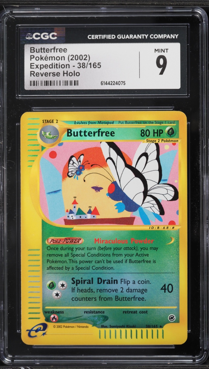 2002 Pokemon Expedition Reverse Holo Butterfree #38 CGC 9 MINT