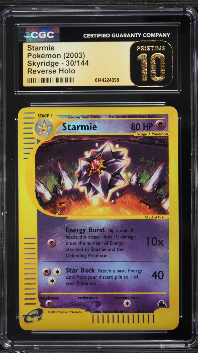 2003 Pokemon Skyridge Reverse Holo Starmie #30 CGC 10 PRISTINE