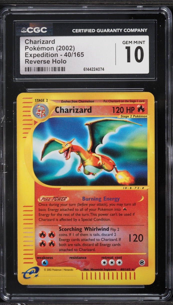 2002 Pokemon Expedition Reverse Holo Charizard #40 CGC 10 GEM MINT