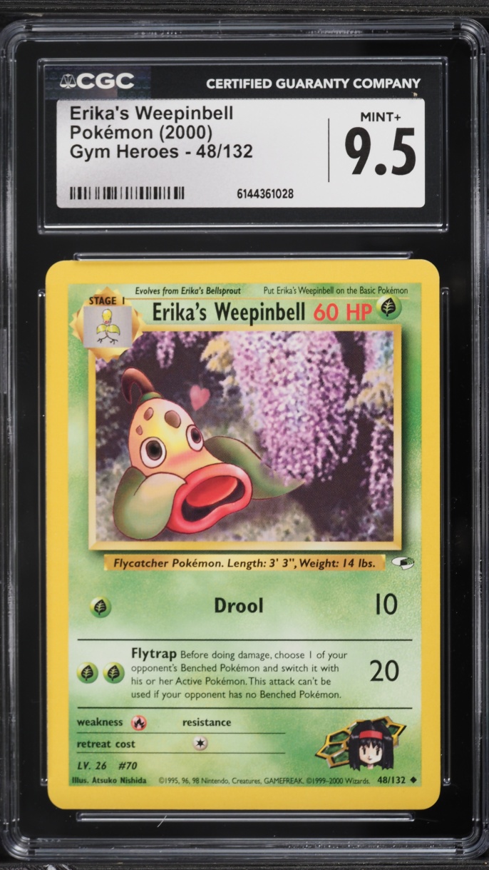 2000 Pokemon Gym Heroes Erika's Weepinbell #48 CGC 9.5 MINT+