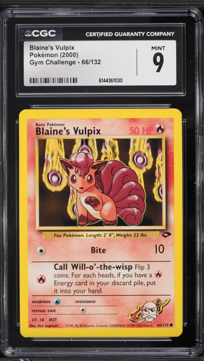 2000 Pokemon Gym Challenge Blaine's Vulpix #66 CGC 9 MINT