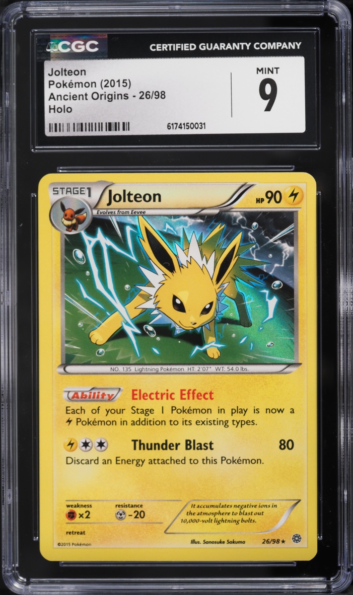 2015 Pokemon XY Ancient Origins Holo Jolteon #26 CGC 9 MINT