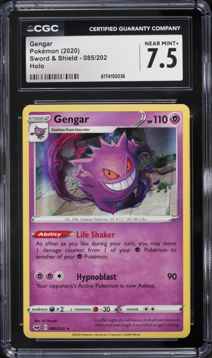 2020 Pokemon Sword & Shield Holo Gengar #85 CGC 7.5 NRMT+
