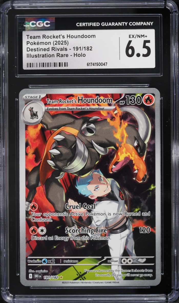 2025 Pokemon Scarlet & Violet Destined Rivals IR Team Rocket's Houndoom #191 CGC 6.5 EXMT+